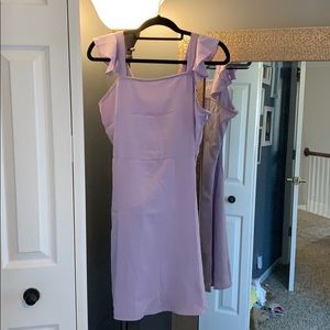 Lilac purple dress with strap detail